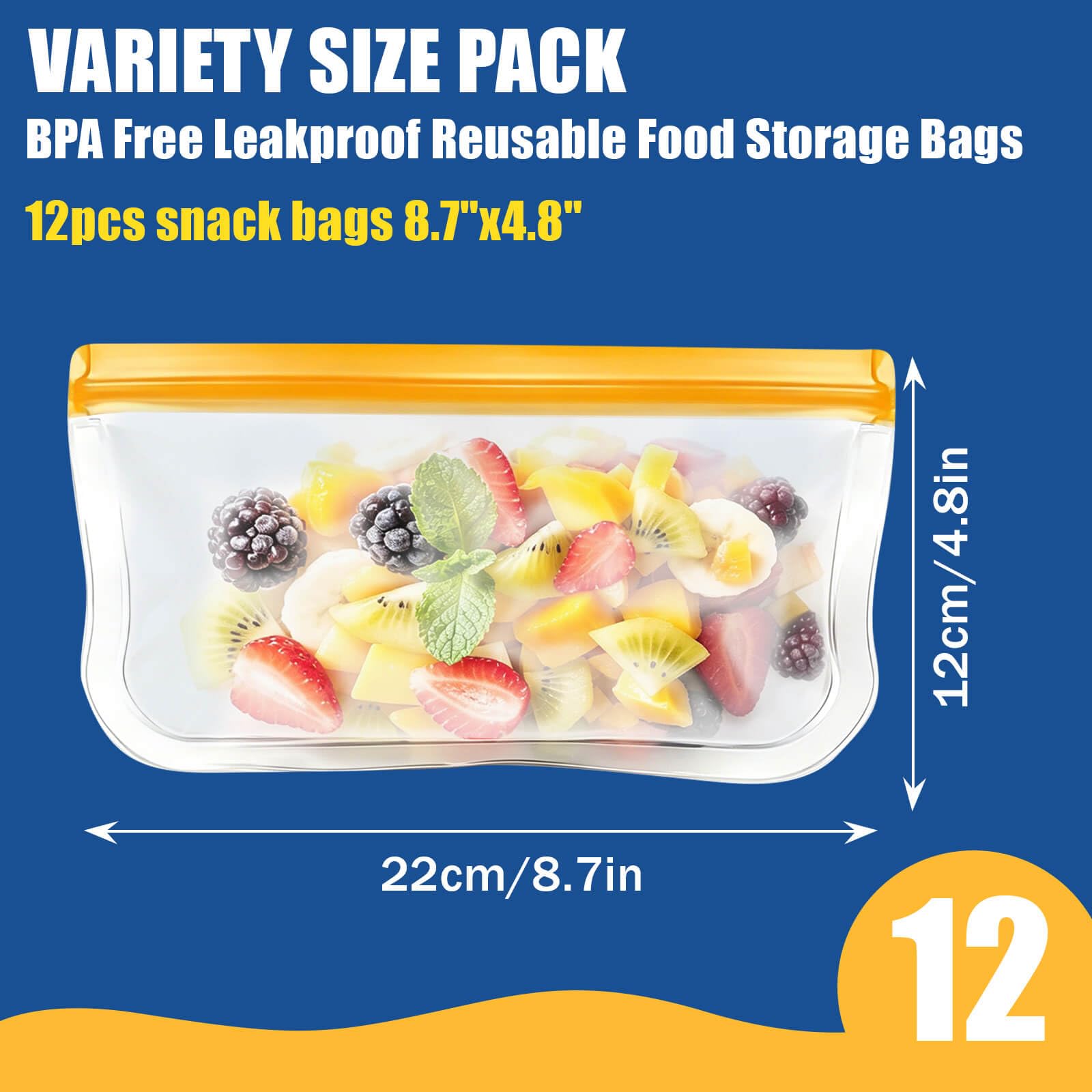 Reusable Silicone Freezer Bags (12-Pack) Gallery Image