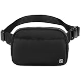 Everywhere Belt Bag for Women, 5 Zipper Pockets Nylon Crossbody Fanny Pack Purse (Black)
