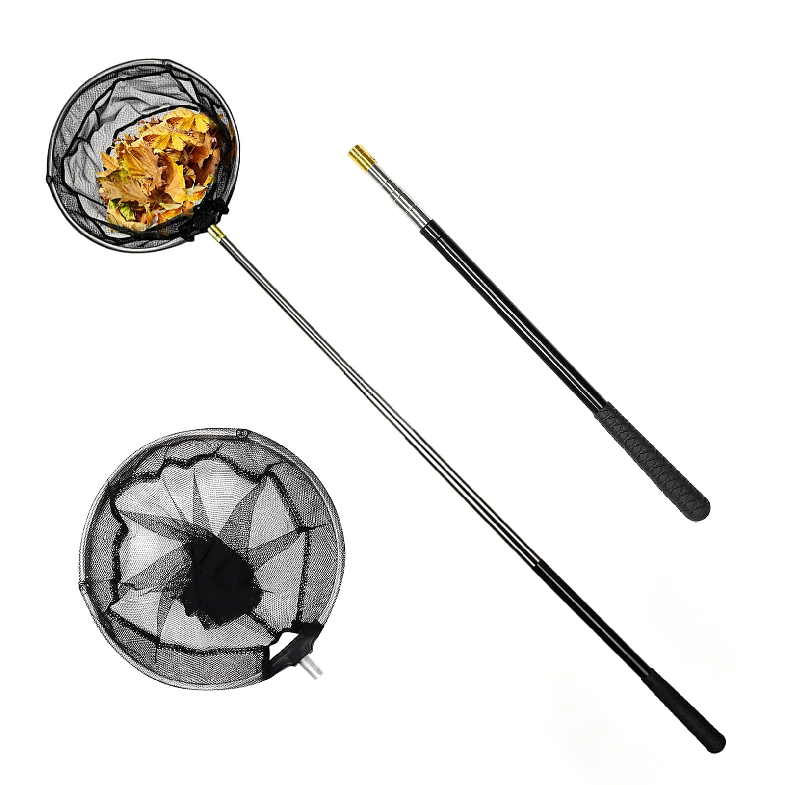 173cm Retino per Piscina Pulizia,Retino raccogli Foglie per Piscina in Acciaio Inox,retino per Piscina con Asta telescopica,per Foglie, rifiuti, Pesci, laghetto,Accessorio Pulizia Piscina