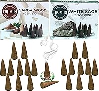 Vista 178 de TRUMIRI Incense Cones - Combo Pack of 20 Cone Incense - 10 Nag Champa + 10 Palo Santo - Insence Cones - Incense Cones Scented - Cone Incense Scents