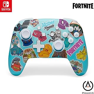 PowerA Enhanced Wireless Controller for Nintendo Switch/Switch 2 / Switch Lite/OLED Model - Fortnite Sticker Mania - Gamepad, game controller, Officially Licensed