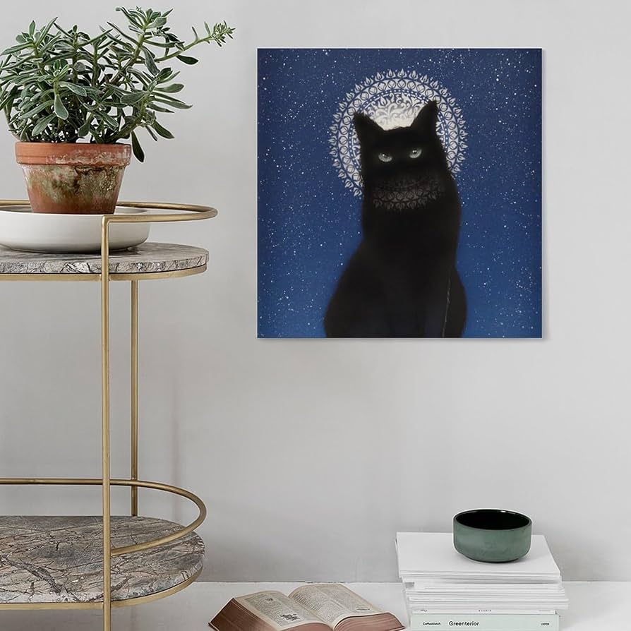 絵画 。壁掛け絵手描き【猫たちは銀河にかわいい星を入れている】 8e01c1bfcff9f157071a441008e24e