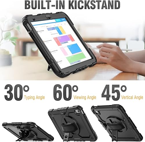 Miniatura 4 de HXCASEAC Funda para Lenovo Tab M10 Plus de 3 generación de 10.6 pulgadas con protector de pantallacorrea de mano giratoria 360soporte, funda
