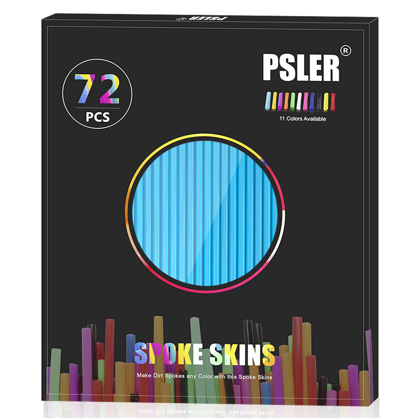 PSLER 72 PCS Spoke Skins Spoke Trim Wrap Decoration Protector Pipe Motocross Pit Dirt Bike Aaccessories Sky Blue