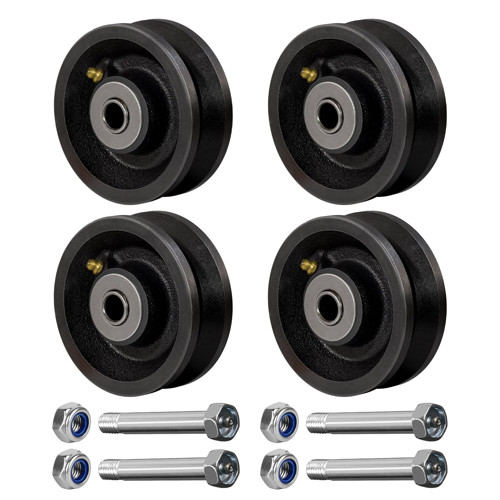 4" x 1.5" V-Groove Steel Wheel, 7/8" Wide 90° Groove Fits 1" Angle Iron Track, Heavy Duty Industrial Track Wheel with Relief Groove, High Load Capacity（2 Pack） — Amazon image 32