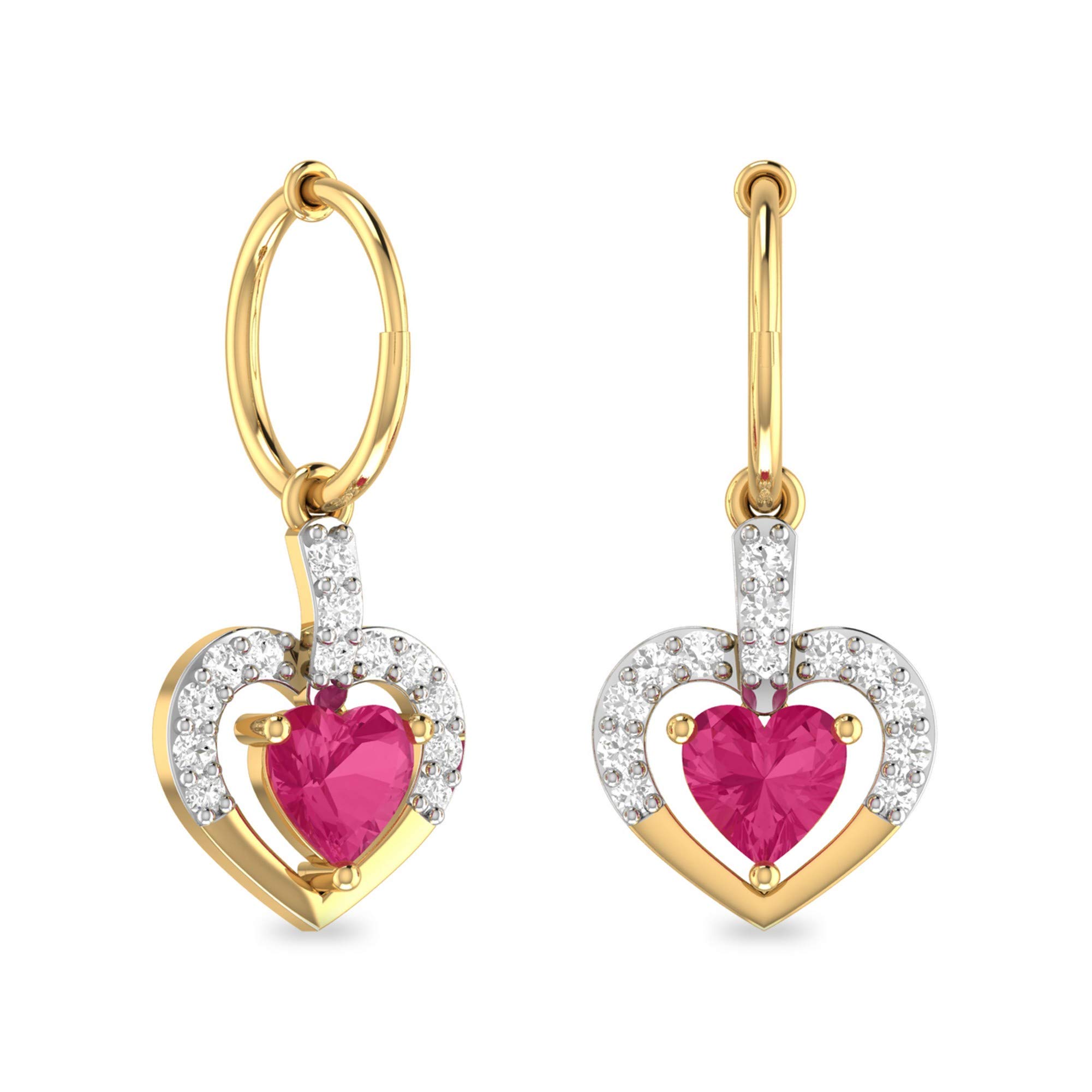yellow-gold and Diamond Stud Earrings for Women-image-16