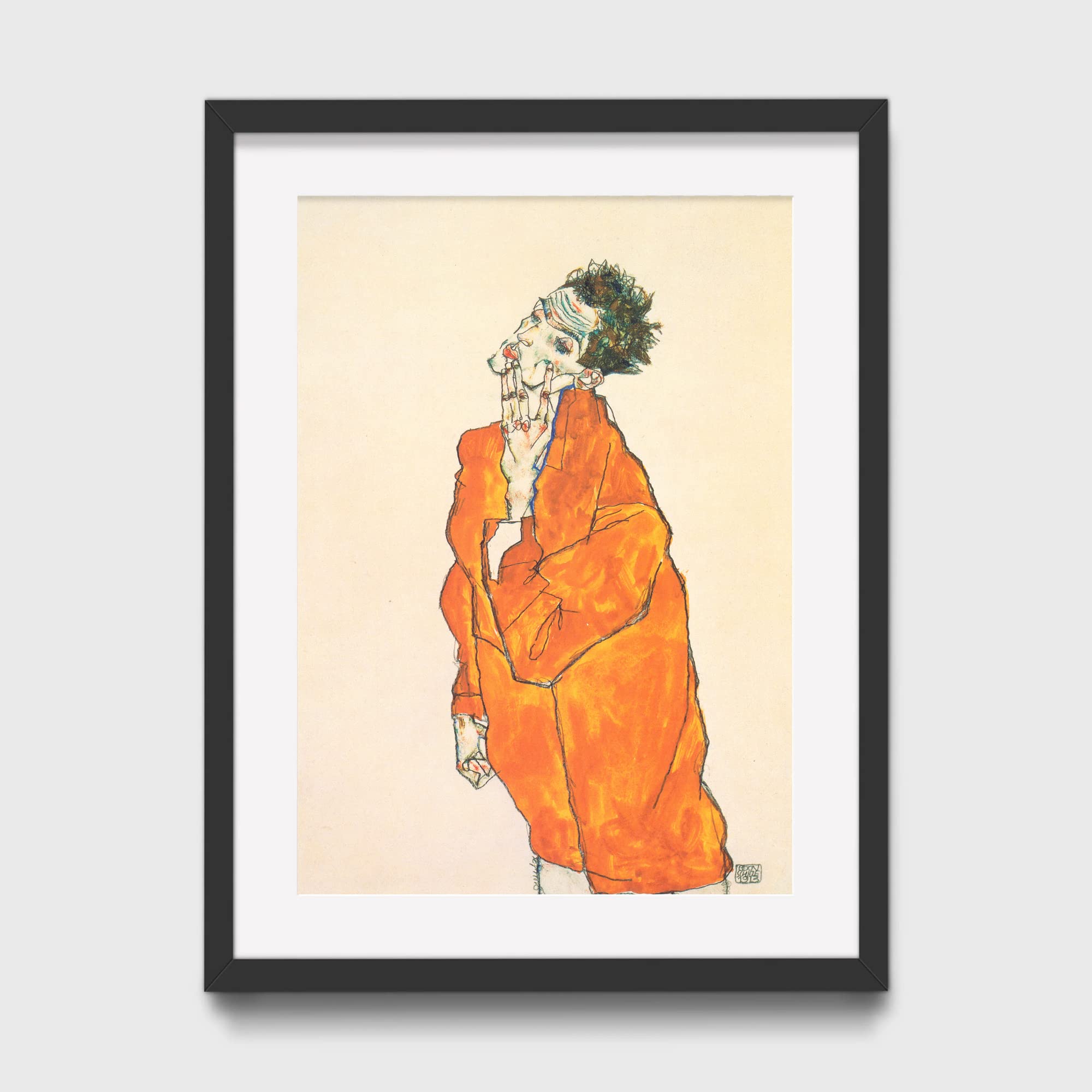 Amazon.com: A4 Framed Ready to Hang - Egon Schiele - Self-Portrait