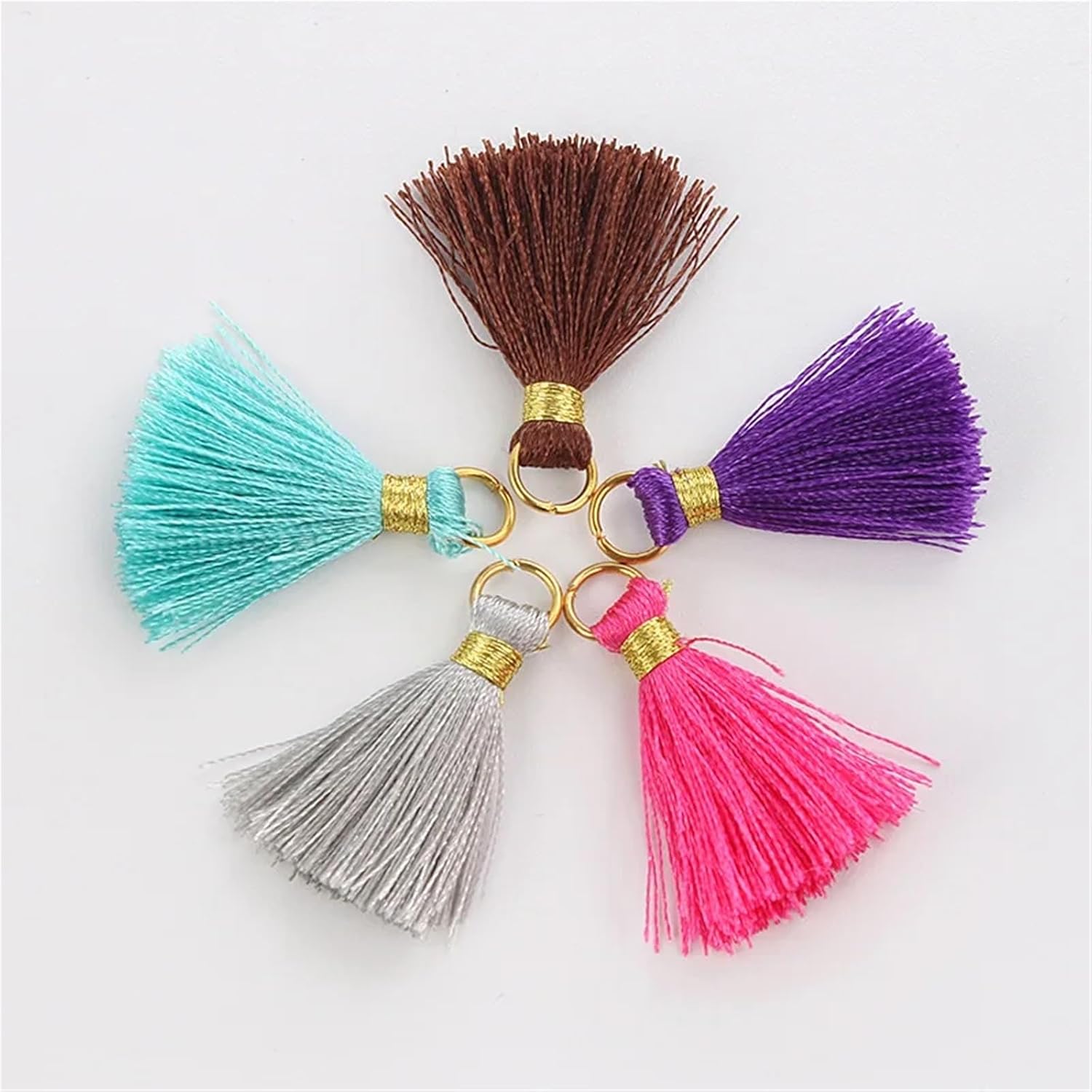 Tassels for Bookmarks 300pcs Polyester Trim Fringe Tassels for Curtains DIY Earring Clothing Keychain Cellphone Straps Pendant Sewing Accessories(Yellow)