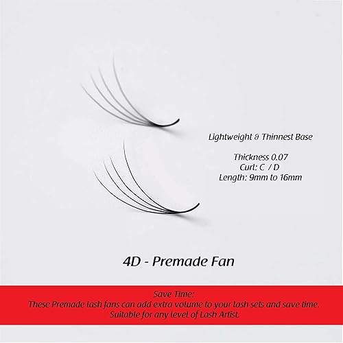 Miniatura 10 de THE LASH SUPPLY 1000fans 3D 4D 5D 6D 7D 8D 10D 12D 14D pestañas de abanico prefabricadas, rizo CCD, longitud de 0.315 a 0.787 pulgadas, 0.030.050.07