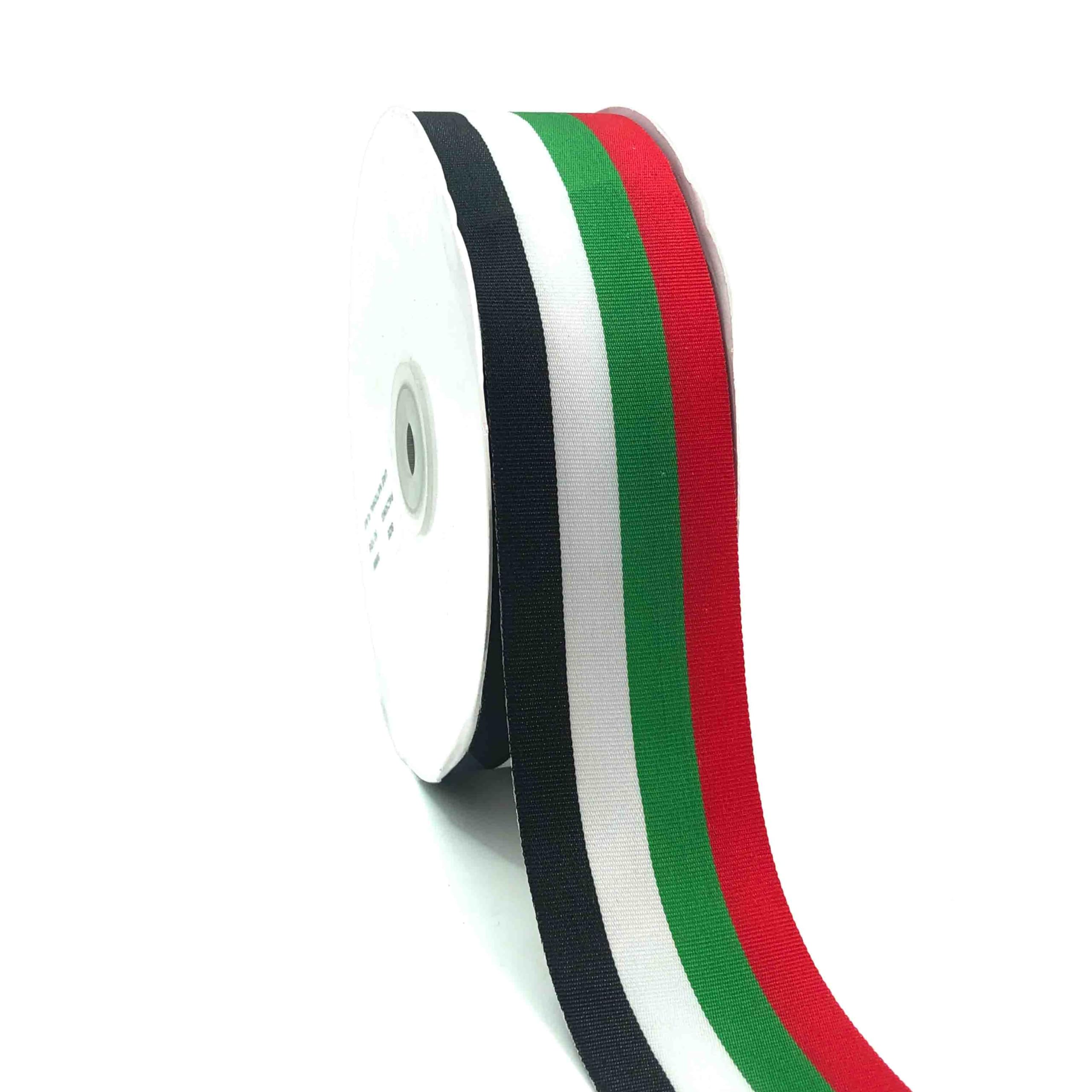 50Yards UAE National Flag Ribbon for DIY Crafts Wedding Decoration Flowers Chocolates and Gift Wrapping (38mm)