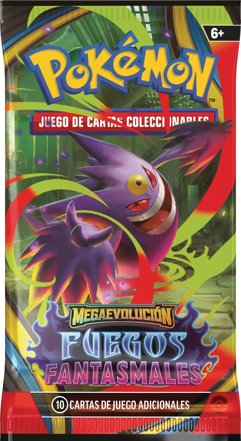 Pokémon: Expositor de Sobres de Mejora de Megaevolución-Fuegos Fantasmales de JCC Pokémon (18 Sobres de Mejora)