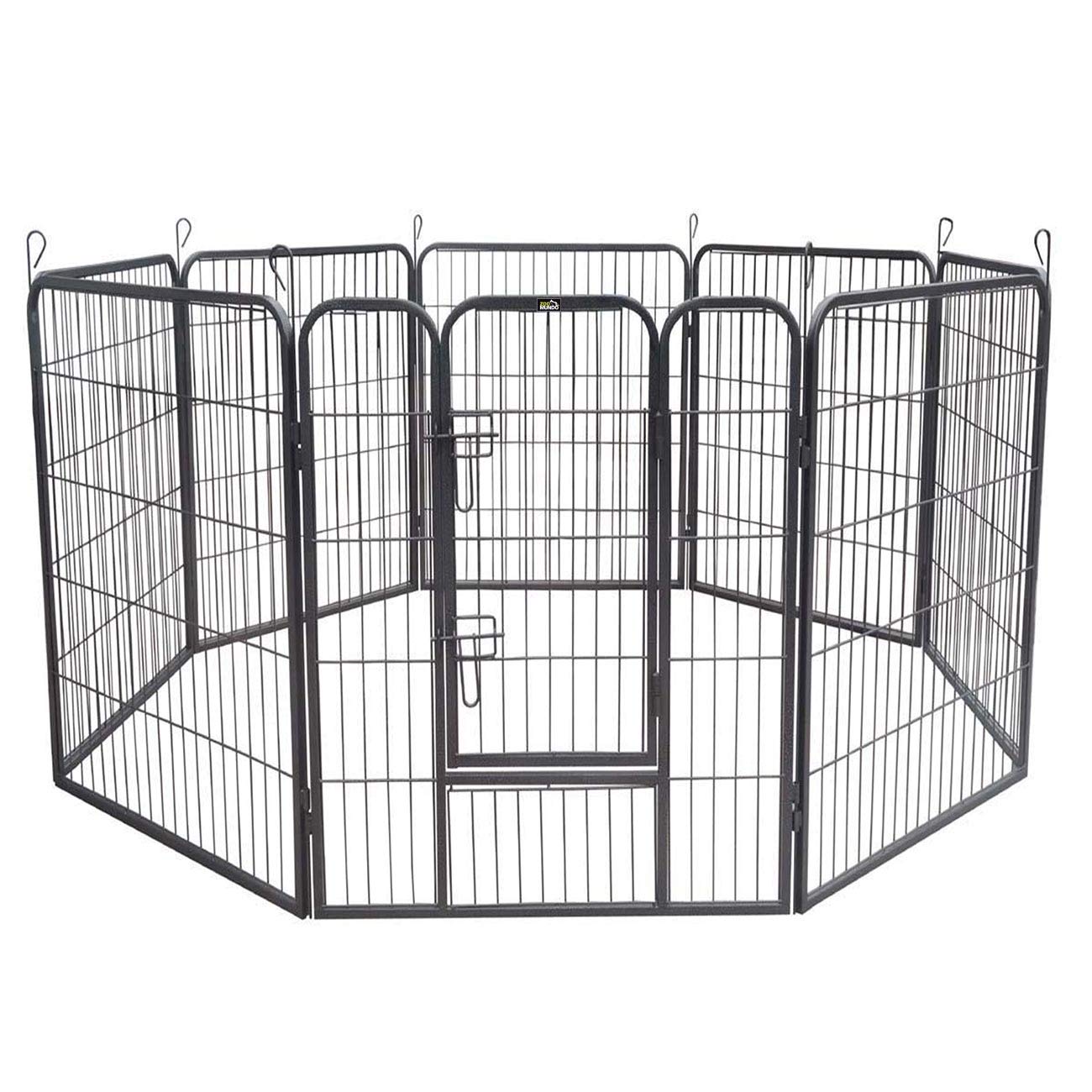 zoomundo Parque Perros Jaula Plegable Mascotas para Animales Entrenamiento Puerta Recinto Gatos 8 Vallas - XL
