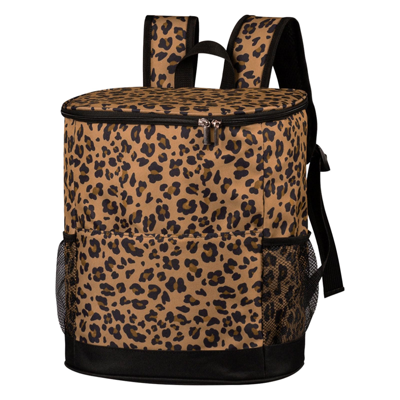Cooler Backpack Insulated Cooler Bag 24L Backpack Cooler Bag Thermal with Hard Liner, Lightweight Shopping Rucksack Leak-proof Picnic Backpack Perfectly Fit for Beach/Work/Camping/Hiking (Leopard-2)
