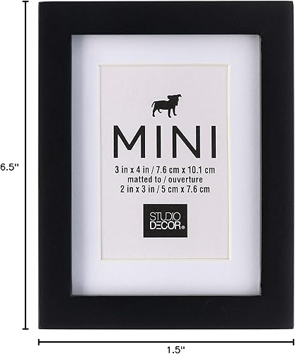 Miniatura 5 de Paquete de 12 Mini marco negro con alfombrilla de Studio Décor
