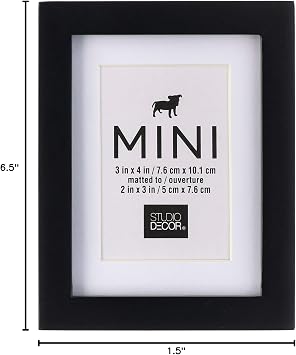 Studio Decor Black Mini Frame with Mat, 12 Pack