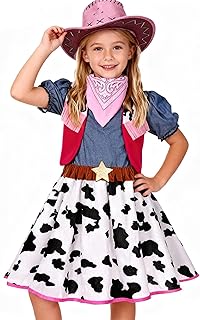 Cowgirl Costume for Girls with Hat Halloween Dress Up Party