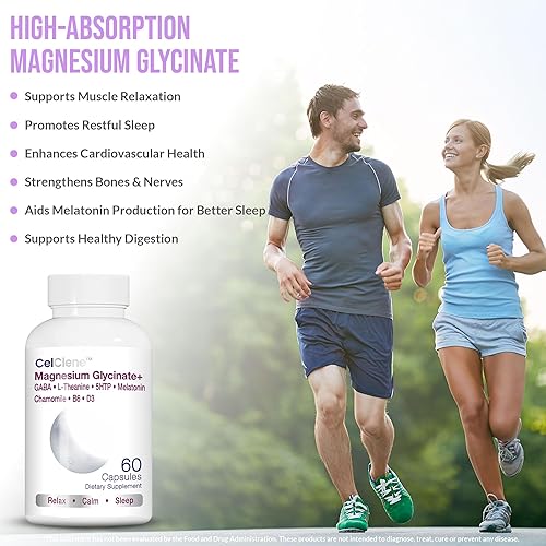 Miniatura 4 de El glicinato de magnesio+ apoya el alivio del estrés, el sueño, la salud del corazón, los nervios, los músculos y el metabolismo con glicinato de