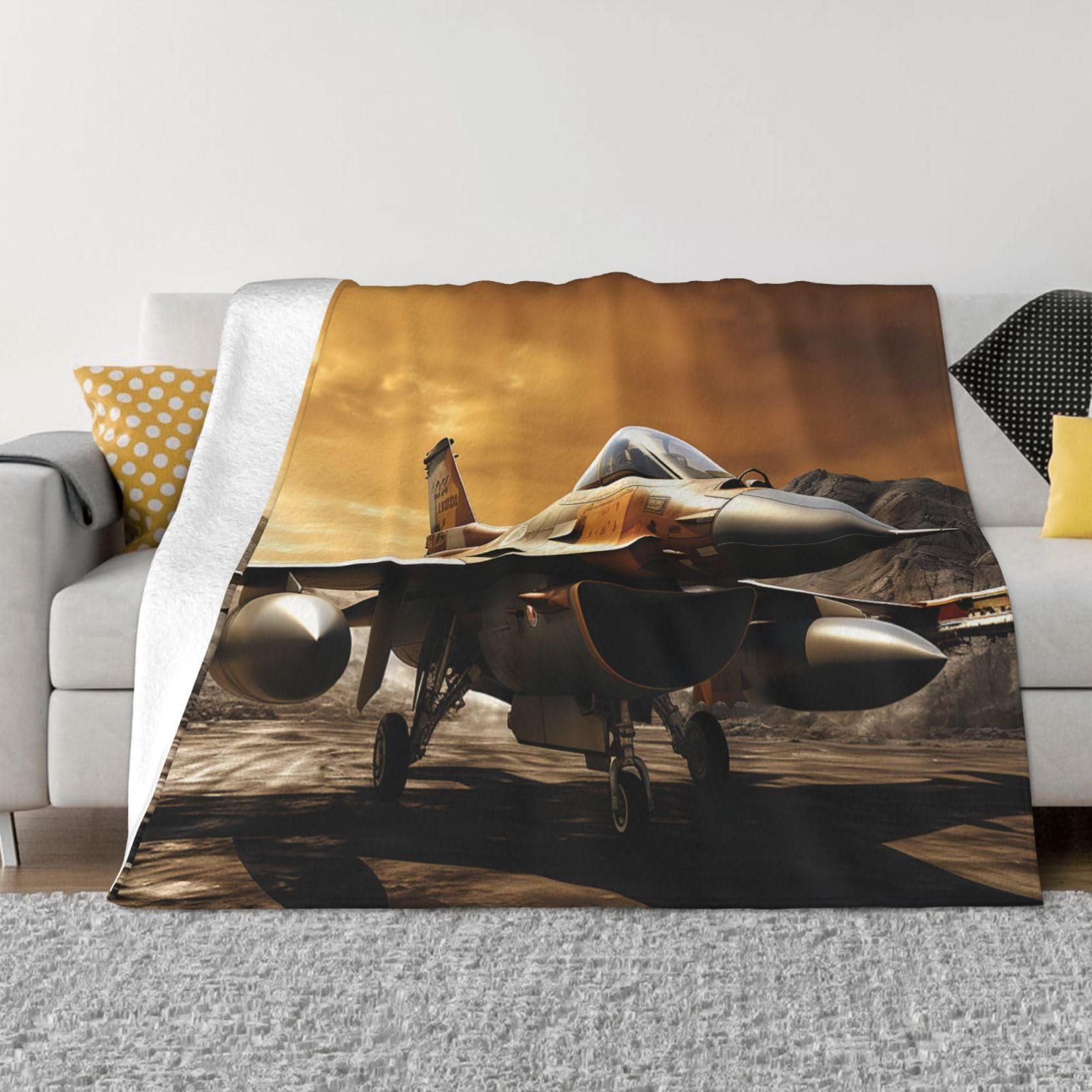 Couverture anti froid Falcon Fighter plaid flanelle pour canapé