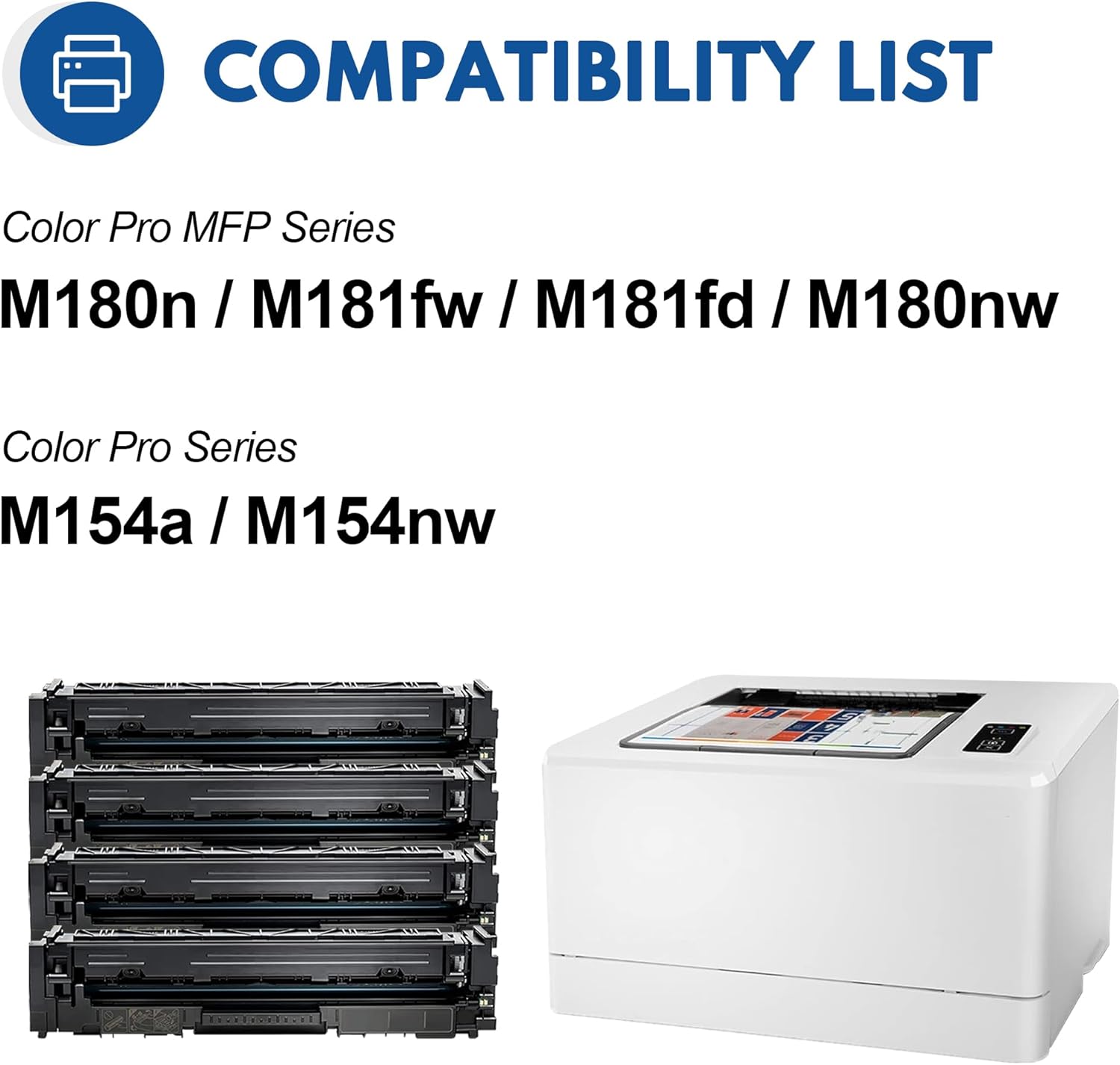 204A Toner Cartridge M180nw Ink Replacement for HP 204A Work with Color Pro MFP M180nw M181fd M181fw M180n M154nw M154a Printer Ink 204