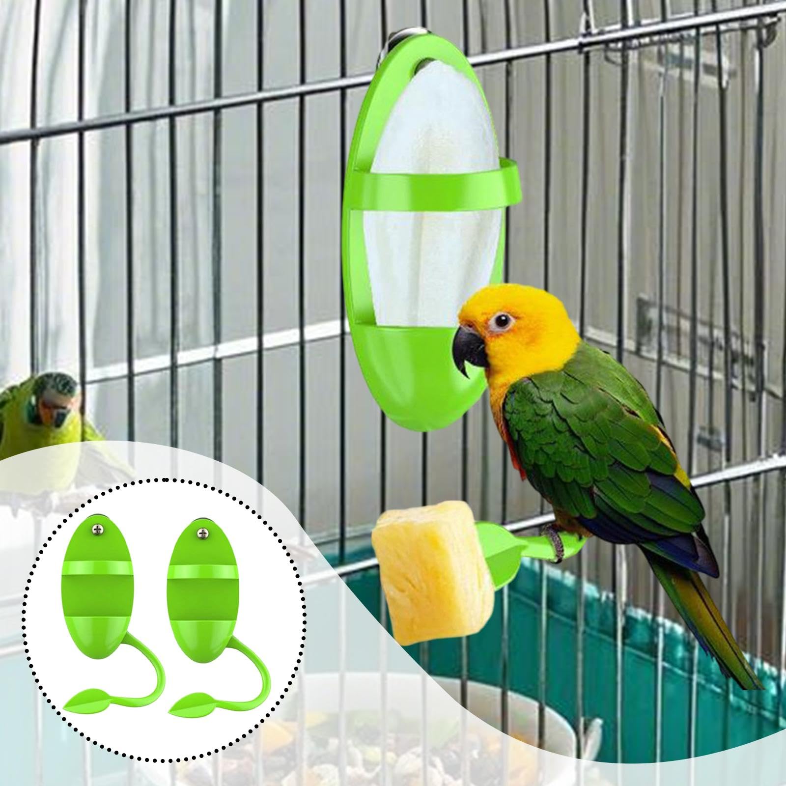 2 Soportes para Huesos de Sepia para Jaulas de Pájaros, Soporte para Comida de Pájaros para Exteriores.