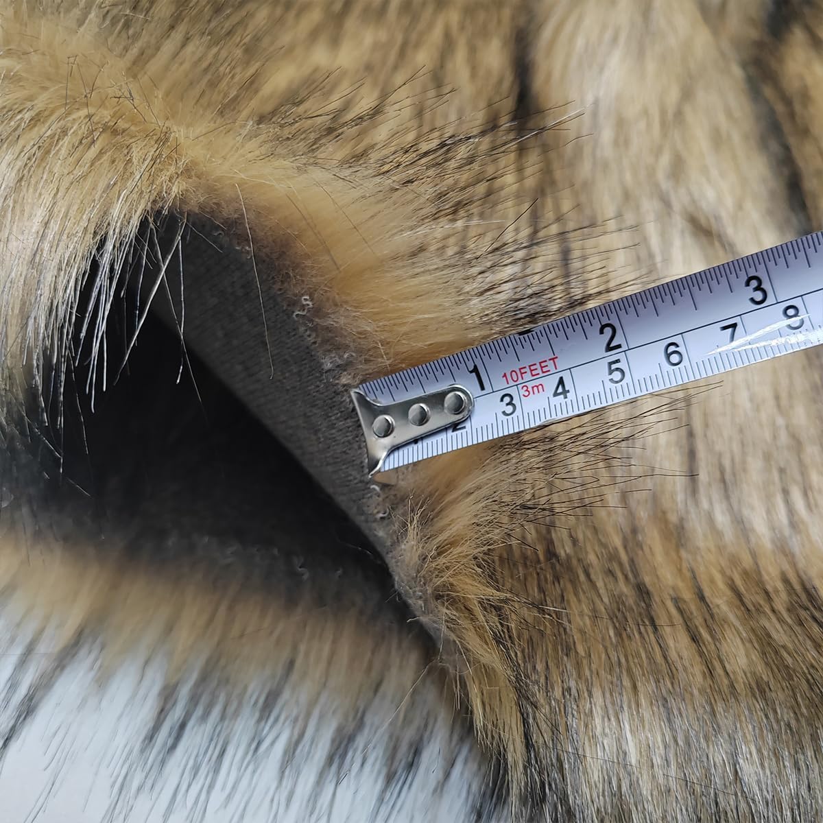 1Pcs Wide 35"x18" Length Soft Brown Imitation Lion Fur,Faux Fur Fabric, Sewing Coat Collar,Upholstery,Toys,Decoration, (1.5"-2.4" Fur 35"x18")
