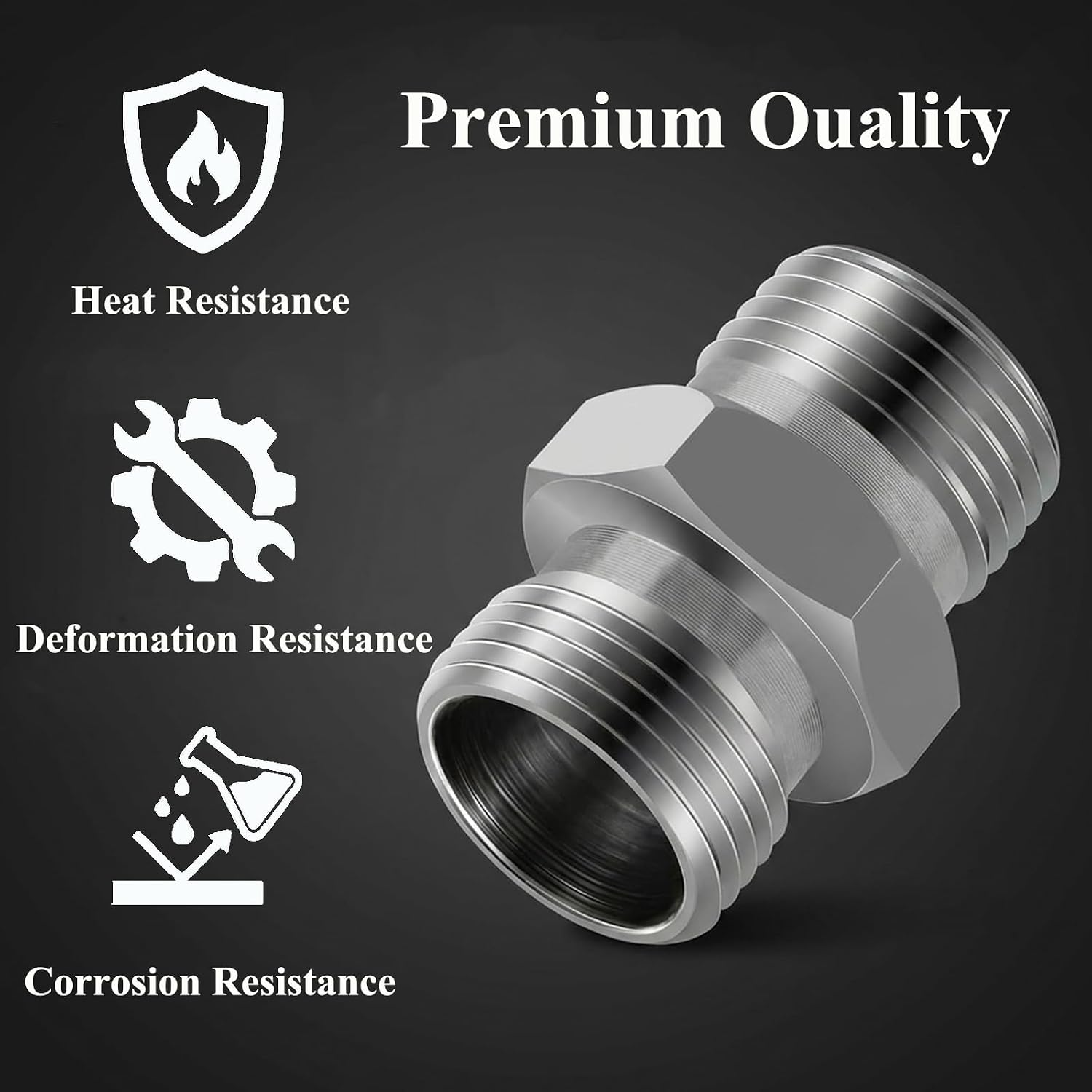 2 Pack M14 to M16 Carbon Steel Hydraulic Adapter Fittings