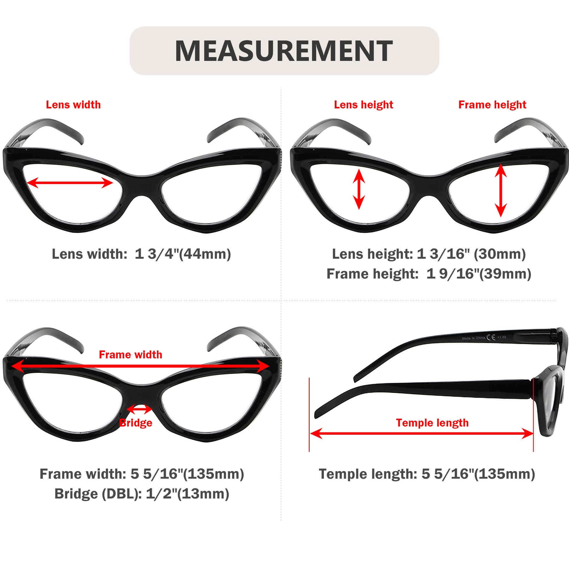 Eyekepper 4-Pack Cat-eye Style Reading Glasses for Women Chic Readers +1.50, 4pcs-mix - Image 3