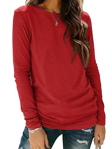 ATHMILE Womens Long Sleeve Shirts Basic Tee Fall Trendy Spring