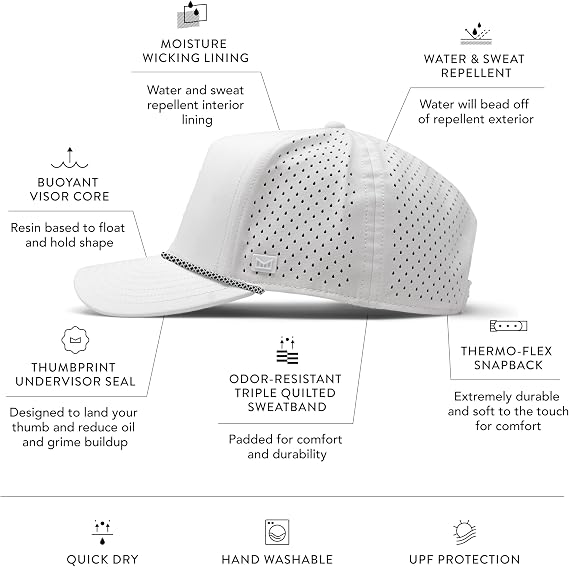 melin Odysea Rope Bulls Icon Hydro, Trucker and Rope Hat | Performance Hat for Men & Women, Water-Resistant Fitted Baseball Cap