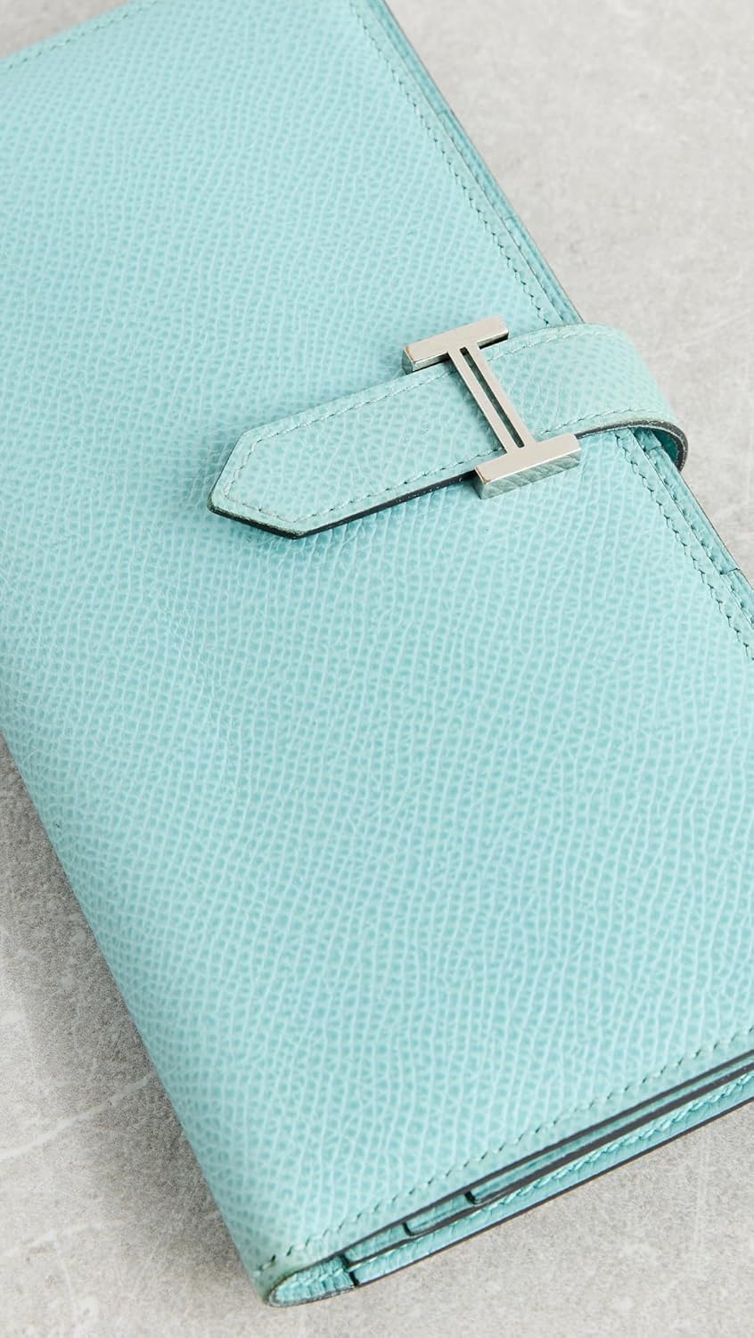 Hermes Women's Pre-Loved Bearn Souffle Wallet, Leather, Blue, One Size - Image 4