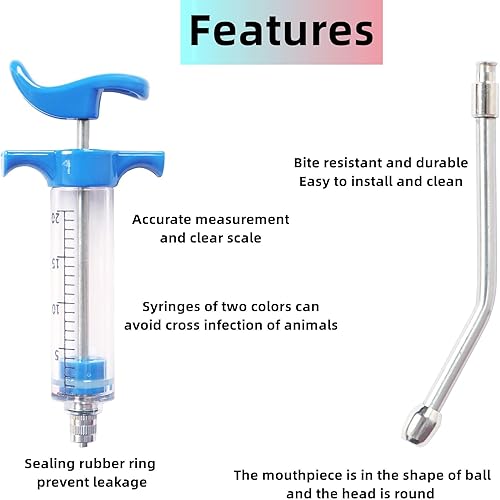 Miniatura 9 de Jeringa de cabra (1 unidad), boquilla para empapar, jeringa reutilizable, dosis ajustable, para ganado, ovejas, cabras, caballos, cerdos,