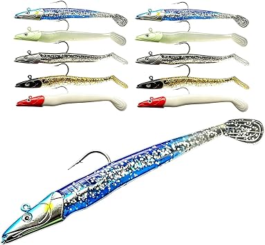 10Pcs Soft Fishing Lures Sea Fishing Lure Cod,10cm 10g Silicone Baits
