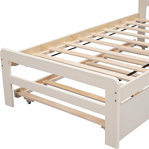 Miniatura 14 de HomSof Marco de cama flotante de tamaño individual de diseño moderno, nogal Nuez,Blanco,https://www.amazon.com/dp/undefined