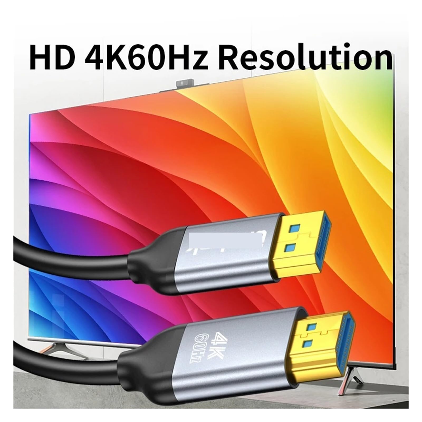 Câble De Connexion Audio-vidéo HDR Dynamique 4K 60Hz DisplayPort Vers HDMI, Câble De Connexion Audio-vidéo DP Vers HDMI for HDTV, PC, Moniteur, HUB(DP to HDMI Cable-2m)