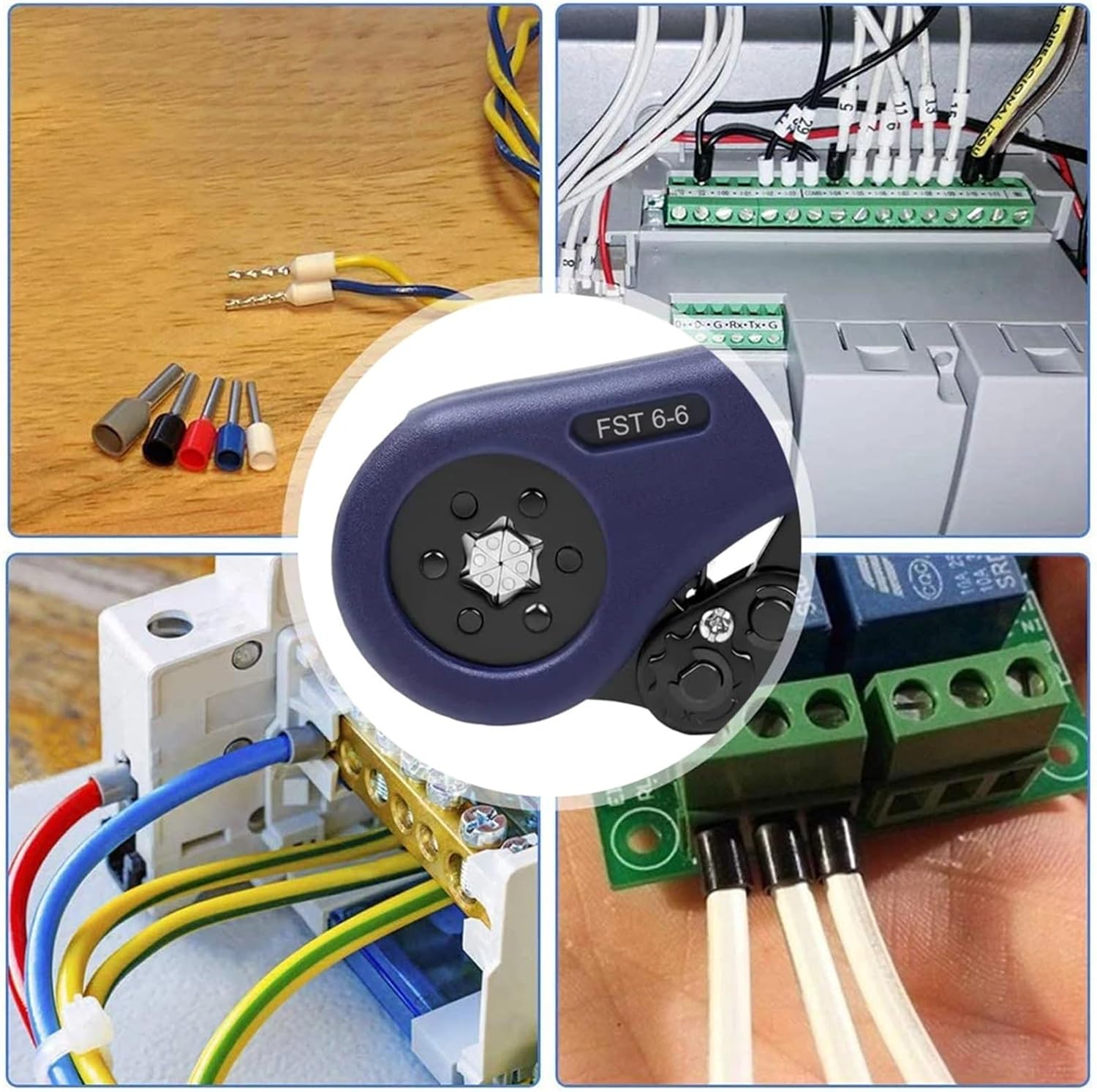 Tubular Terminals Crimping Tools FST-10S 0.08mm-10mm² 28-7AWG & FST 6-6 0.08-6mm² 28-10AWG Crimp Pliers Crimper Sets(FST 10S)