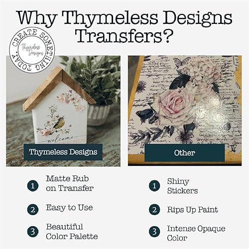 Miniatura 2 de Transferencias para frotar para manualidades y muebles  3 hojas de diseño 15 cm x 30 cm  Transferencias para decoración del hogar  Decalcomanías