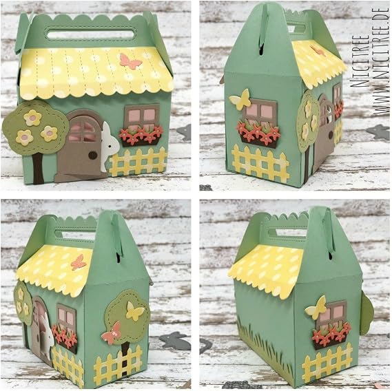 Lawn Fawn Lawn Cuts Custom Craft Die LF1609 Scalloped Treat Box Spring House Add-On