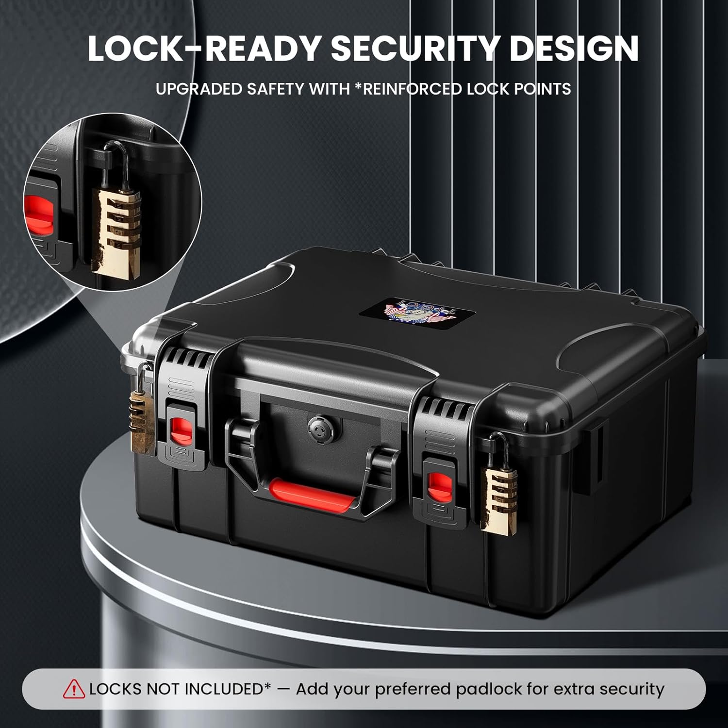 T TICCI Heavy Duty 5 Pistol & 13 Magazine Case, Shockproof Waterproof for Air Travel Hard Gun Case, Pre-Cut Foam for Glock/Beretta/S&W, Firearm Travel Case, Black - Image 3