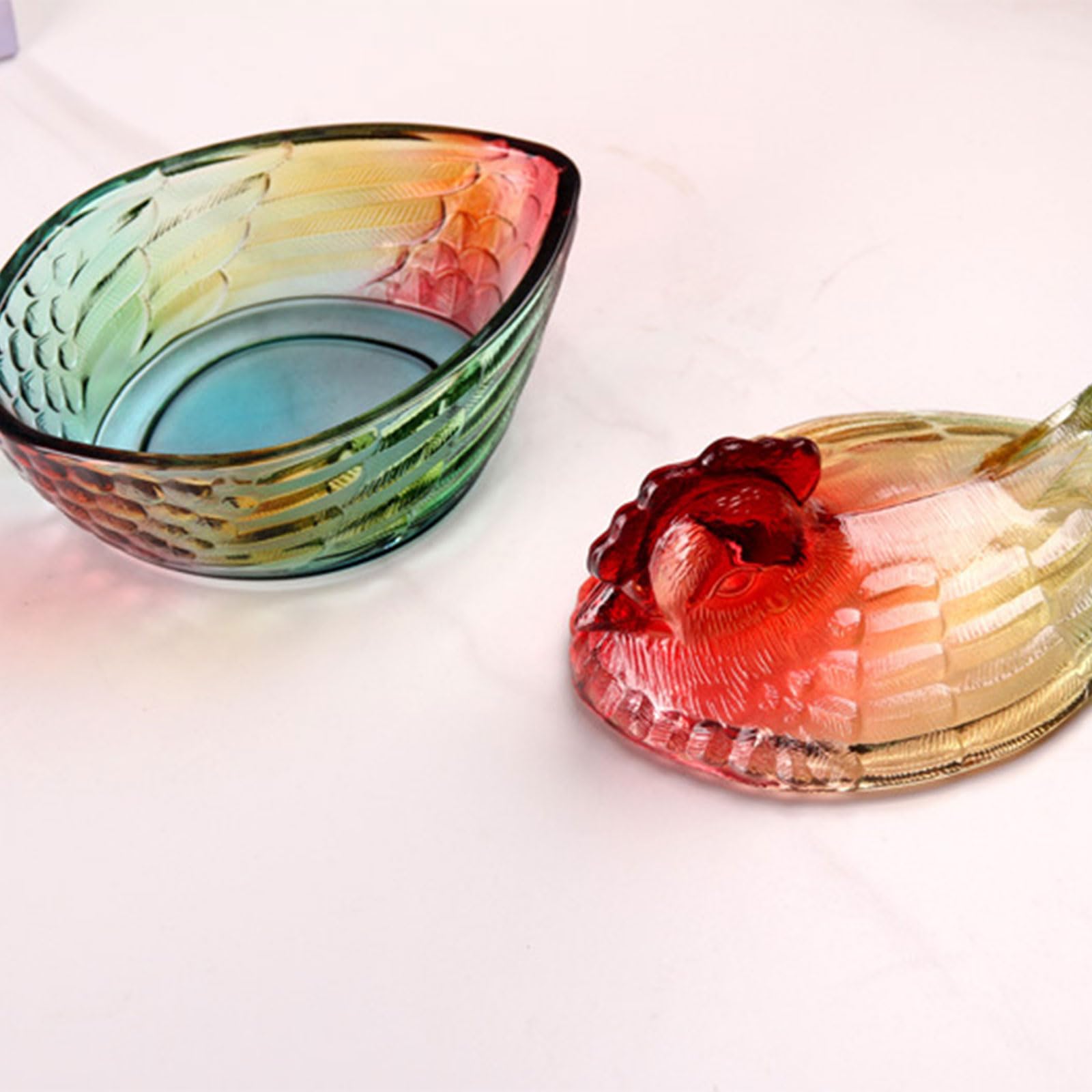 Vorratsdose aus Glas in Hühnerform mit Deckel für Süßigkeiten Nüsse Heimdekoration Küche Esszimmer Süßigkeiten Vorratsbehälter