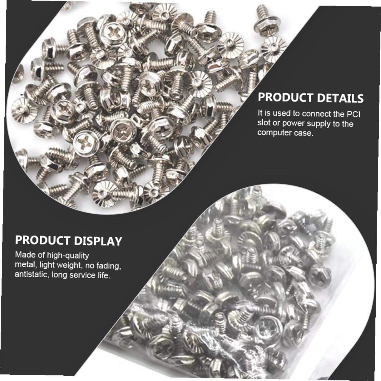 100pcs Silver 6#-32 X 6mm Round Head Pci Slot Screws Computer Case Mounting Fasteners for Repair and Replacement