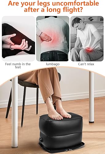 Miniatura 2 de Almohada inflable para pies de viaje, almohada inflable para piernas al aire libre, taburete inflable para piernas, reposapiés de avión inflable,