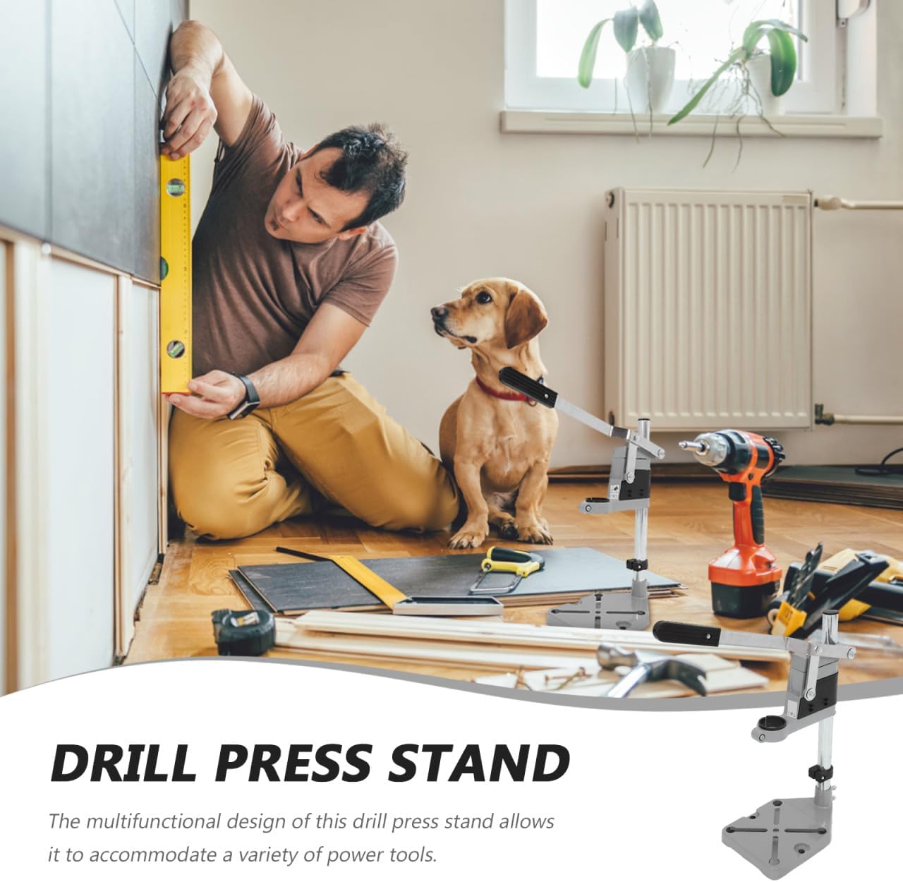 PRETYZOOM Electric Drill Support Work Bench Bench Drill Holder Silver Aluminum Alloy