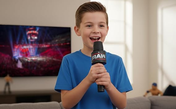 eKids WWE Smack Talk Microphone Toy with Built-in Music and Sound Effects, for Fans of WWE Toys