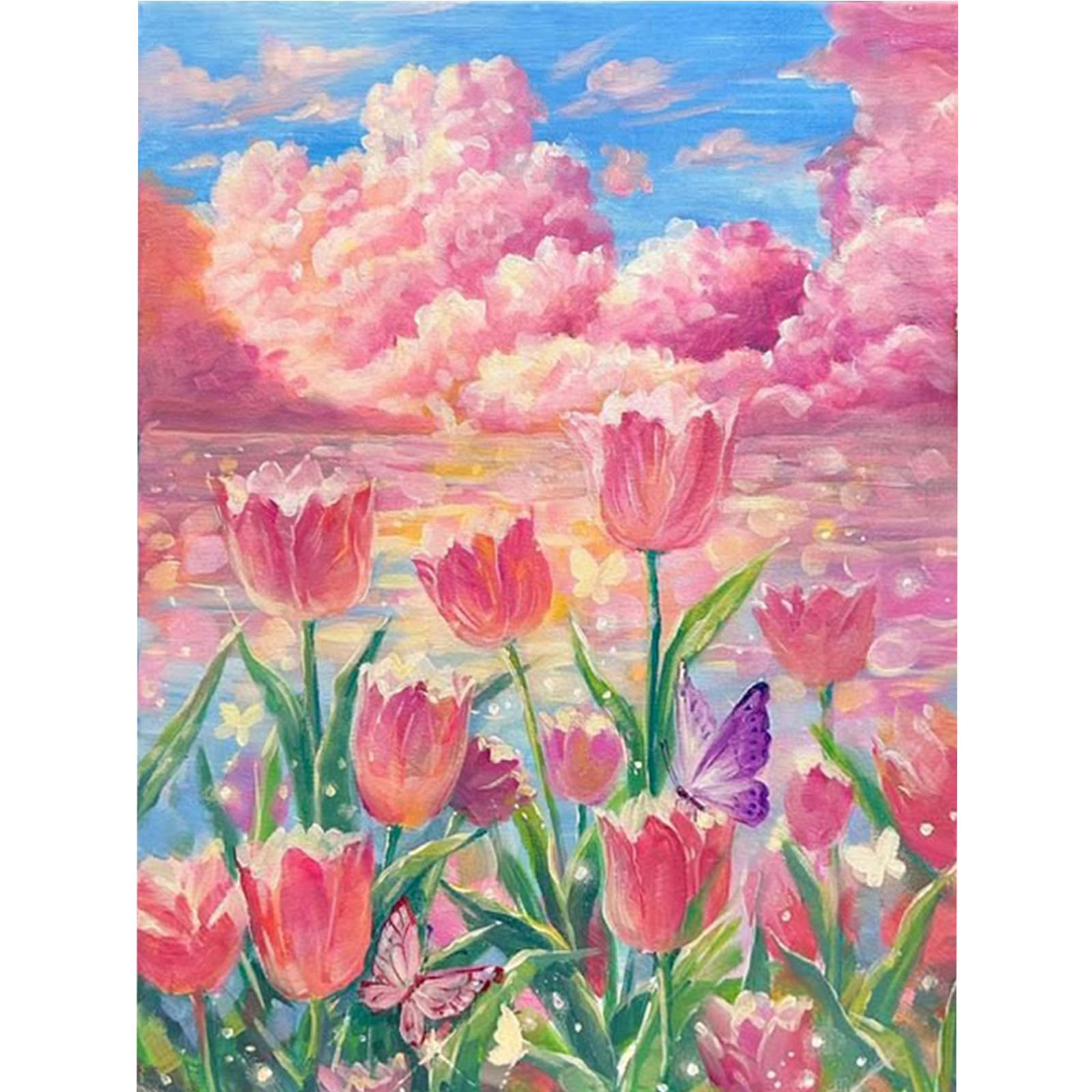 DIY Roses Paint by Numbers Kits Drawing Paintwork on Canvas 11.81x15.75inch with Frame Canvas Oil Painting Number Painting for Beginners Adults Gift Home Wall Decor