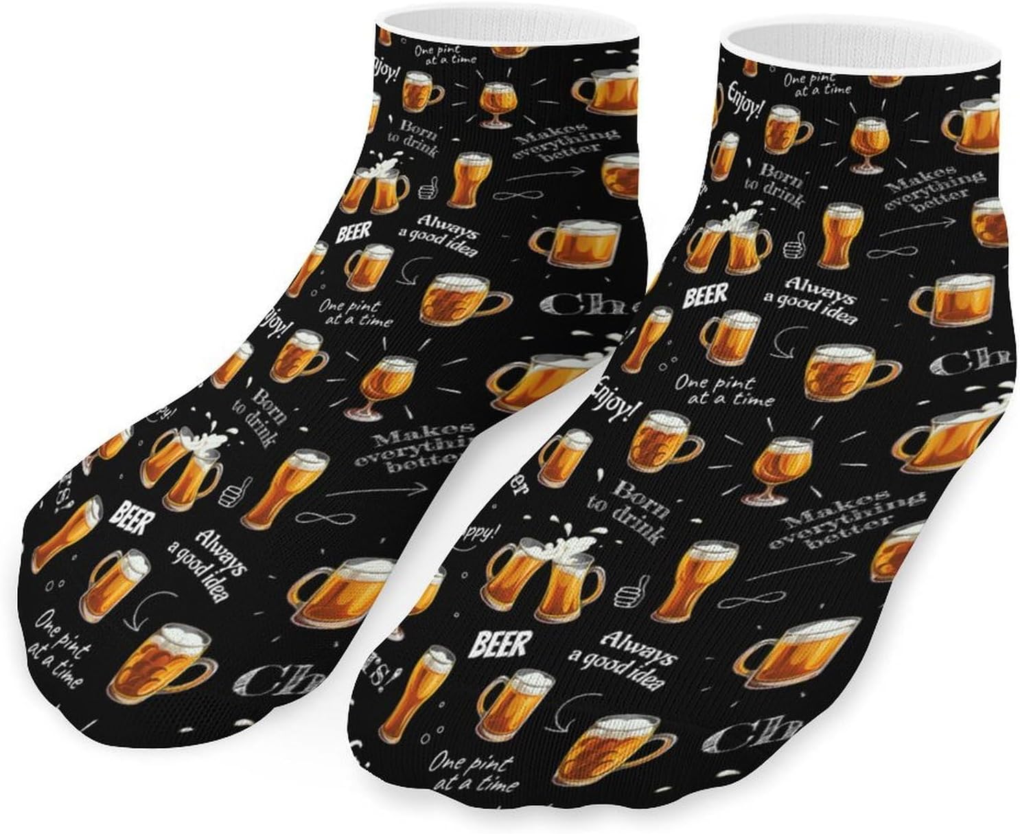 Beer Glasses Ankle Socks for Men Women Low Cut Crew Sock Casual Sports Clothing