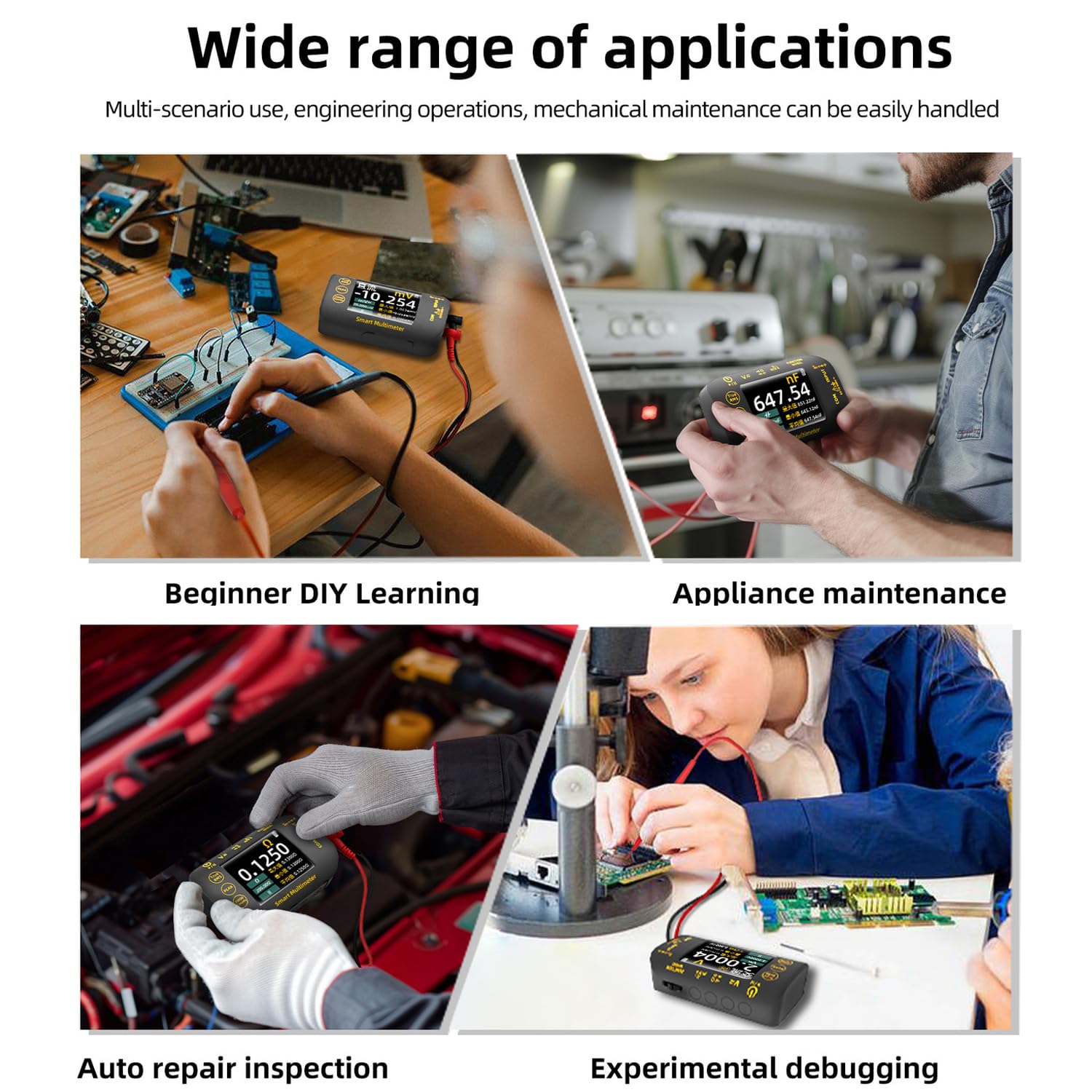 Digital Multimeter, 20000 Counts with Recording Mode, 1000V Voltage Tester, Rechargeable Multimeter with AC/DC Voltage, Resistance, Continuity, Diode, Capacitance, Temperature Tester