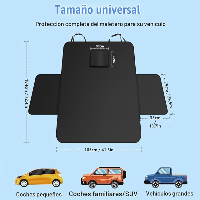 Foto 2 de 7 de AiQInu Funda Maletero Coche Perros 184 * 105 cm, Protector Maletero Coche Perros