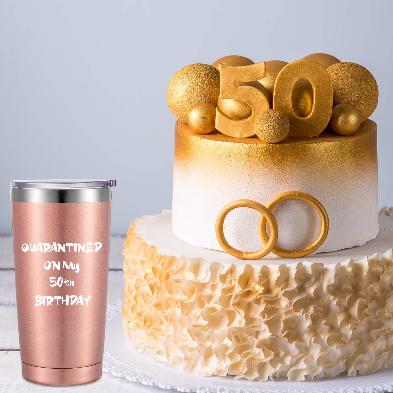 Greatest Product Quarantined On My 50th Birthday Gift for Women Men, Novelty Social Distancing Birthday Gift for Celebrating 50th Birthday, 20 oz Vacuum Insulated Mug Tumbler with Straw Lid and Brush (Rose Gold) Flash Deals - 40% OFF Quarantined On My 50th Birthday Gift for Women Men, Novelty Social Distancing Birthday Gift for Celebrating 50th Birthday, 20 oz Vacuum Insulated Mug Tumbler with Straw Lid and Brush (Rose Gold)