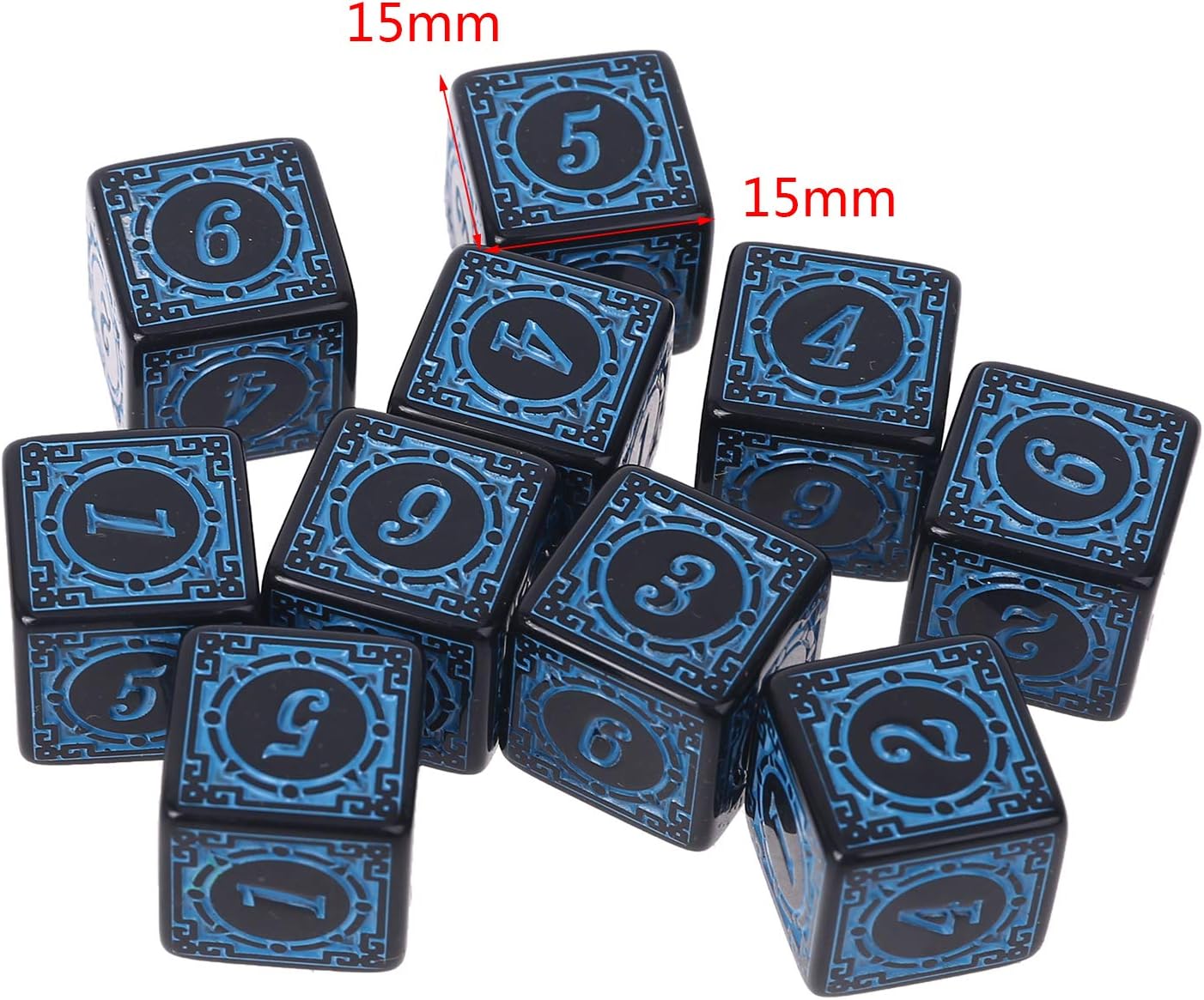 10Pcs D6 Polyhedral Square Edged Numbers 6 Sided Dices Beads Table Board Role for Play Game