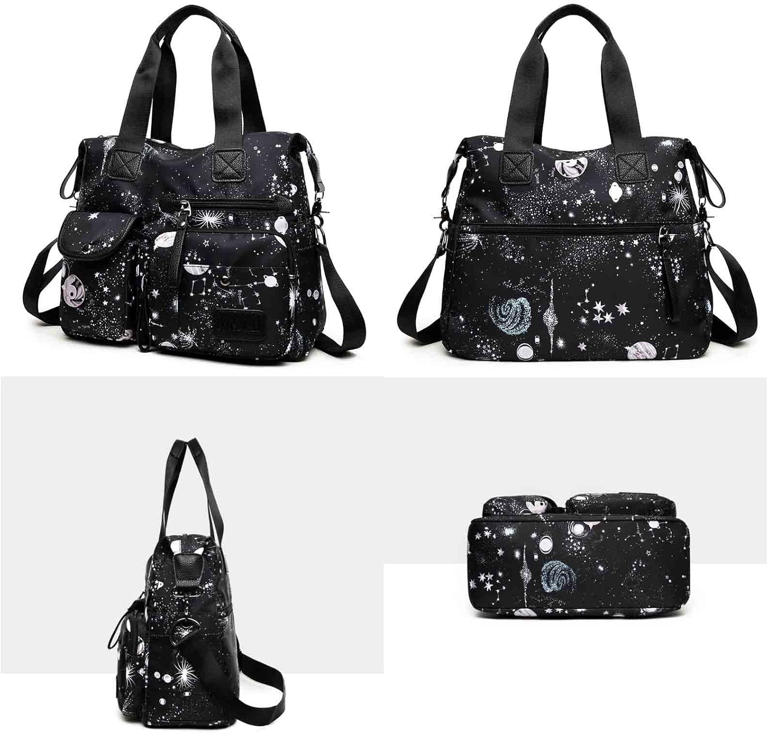 Women's Fashion Handbag Canvas One Shoulder Women's Bag Starry Sky Printing Casual Crossbody Bag